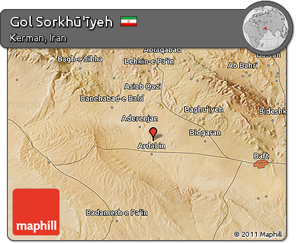 Satellite 3D Map of Gol Sorkhū'īyeh