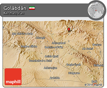 Satellite 3D Map of Golābdān