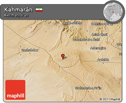 Satellite 3D Map of Kahmarān