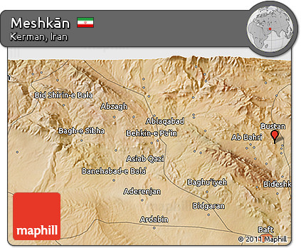 Satellite 3D Map of Meshkān