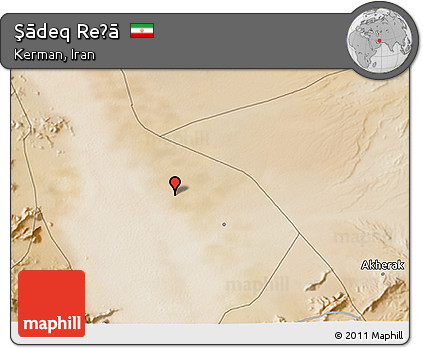Satellite 3D Map of Şādeq Reẕā