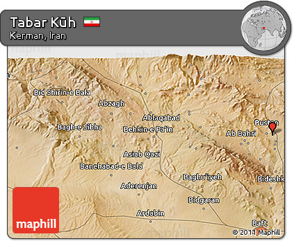 Satellite 3D Map of Tabar Kūh