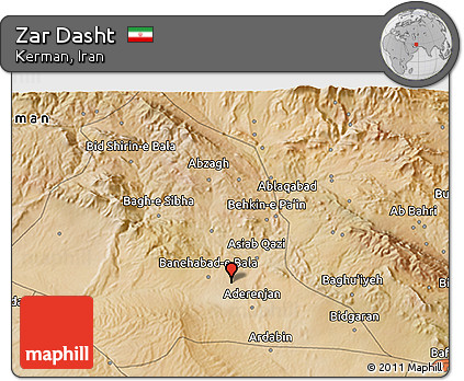 Satellite 3D Map of Zar Dasht