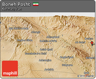 Satellite 3D Map of Boneh Posht