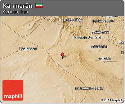 Satellite 3D Map of Kahmarān