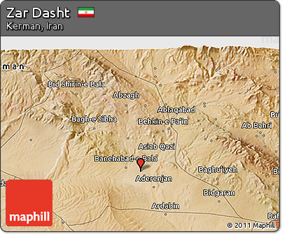 Satellite 3D Map of Zar Dasht