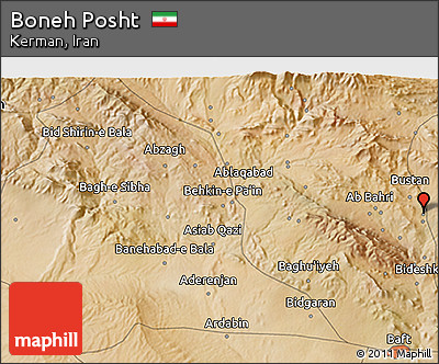Satellite 3D Map of Boneh Posht