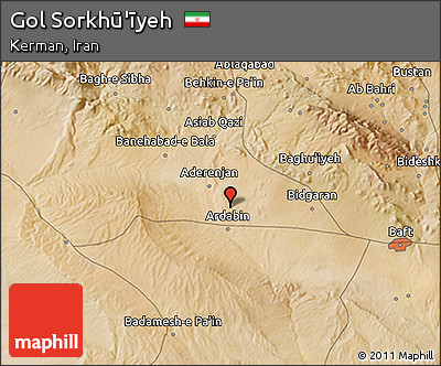 Satellite 3D Map of Gol Sorkhū'īyeh