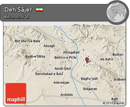 Shaded Relief 3D Map of Deh Sājer