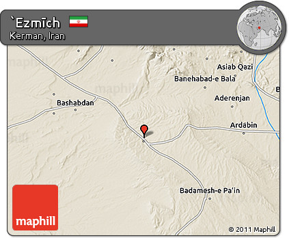 Shaded Relief 3D Map of `Ezmīch