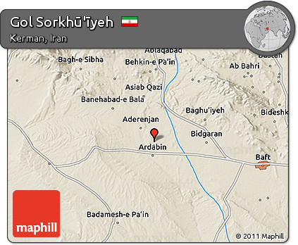 Shaded Relief 3D Map of Gol Sorkhū'īyeh