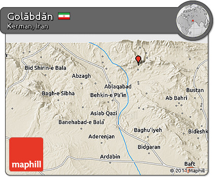 Shaded Relief 3D Map of Golābdān