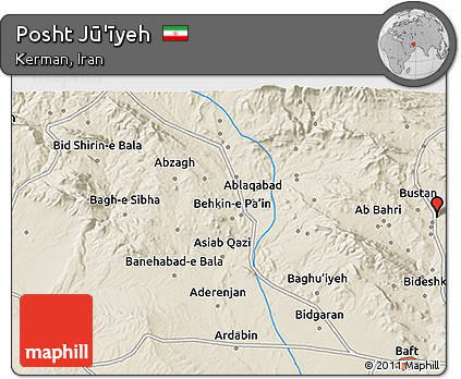 Shaded Relief 3D Map of Posht Jū'īyeh