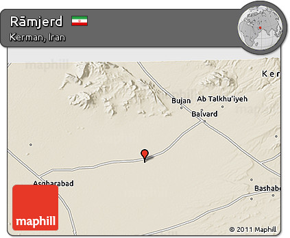 Shaded Relief 3D Map of Rāmjerd