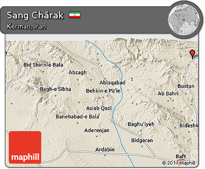 Shaded Relief 3D Map of Sang Chārak