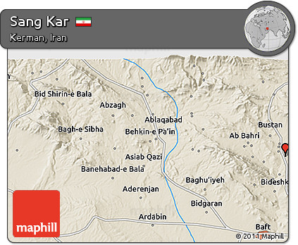 Shaded Relief 3D Map of Sang Kar