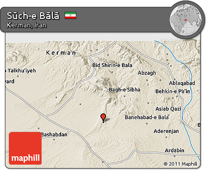 Shaded Relief 3D Map of Sūch-e Bālā