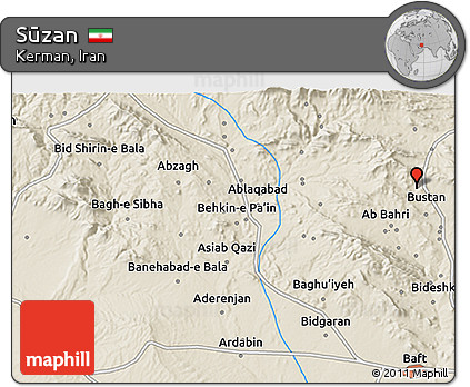 Shaded Relief 3D Map of Sūzan