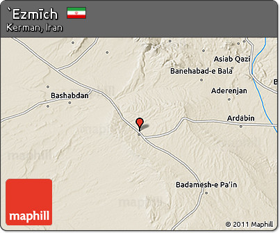 Shaded Relief 3D Map of `Ezmīch