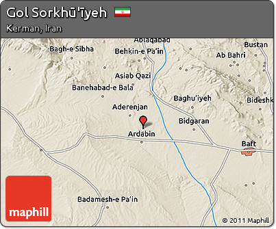 Shaded Relief 3D Map of Gol Sorkhū'īyeh