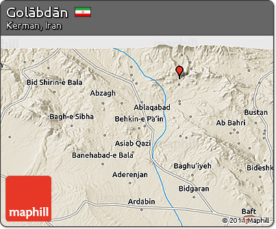 Shaded Relief 3D Map of Golābdān