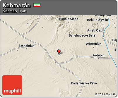 Shaded Relief 3D Map of Kahmarān