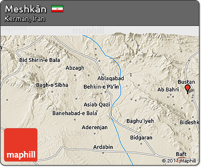 Shaded Relief 3D Map of Meshkān