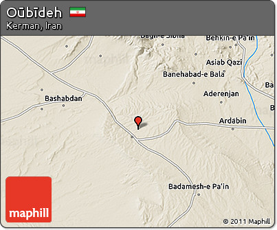 Shaded Relief 3D Map of Oūbīdeh