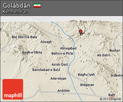 Shaded Relief 3D Map of Golābdān