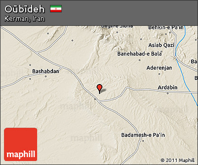 Shaded Relief 3D Map of Oūbīdeh