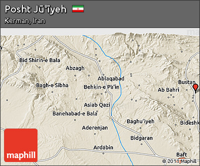 Shaded Relief 3D Map of Posht Jū'īyeh