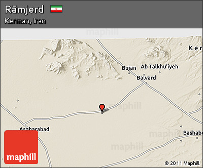 Shaded Relief 3D Map of Rāmjerd