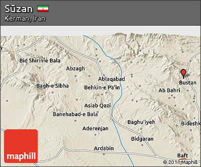 Shaded Relief 3D Map of Sūzan
