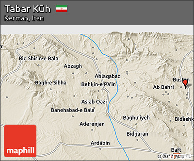 Shaded Relief 3D Map of Tabar Kūh