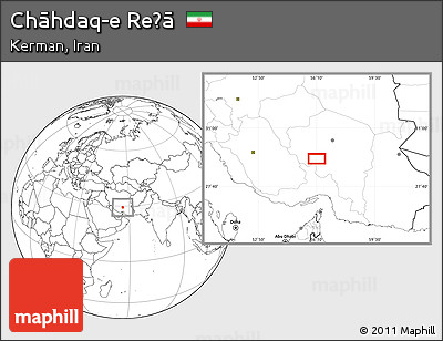 Blank Location Map of Chāhdaq-e Reẕā