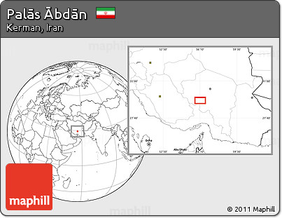 Blank Location Map of Palās Ābdān
