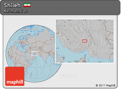 Gray Location Map of Shīleh, hill shading
