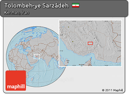 Gray Location Map of Tolombeh-ye Sarzādeh, hill shading
