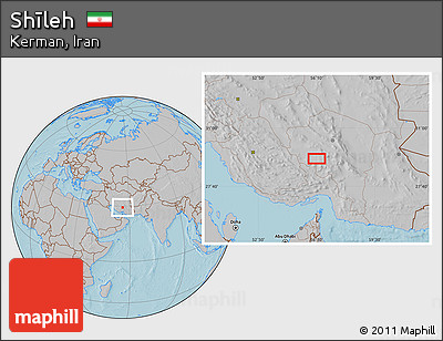 Gray Location Map of Shīleh, hill shading