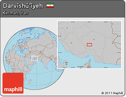 Gray Location Map of Darvīshū'īyeh