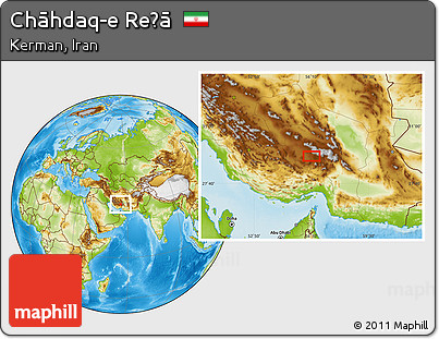Physical Location Map of Chāhdaq-e Reẕā