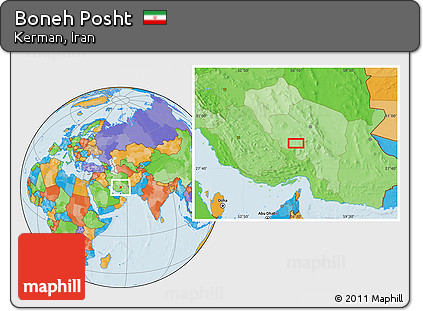 Political Location Map of Boneh Posht
