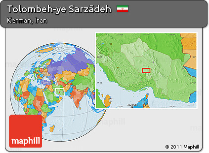 Political Location Map of Tolombeh-ye Sarzādeh