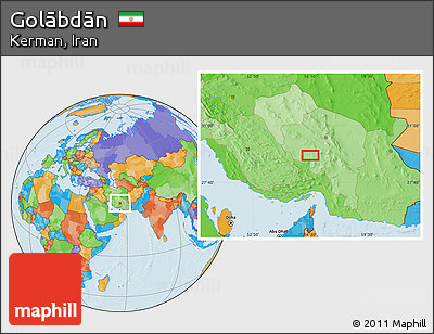 Political Location Map of Golābdān