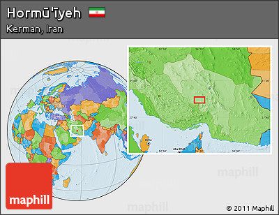 Political Location Map of Hormū'īyeh