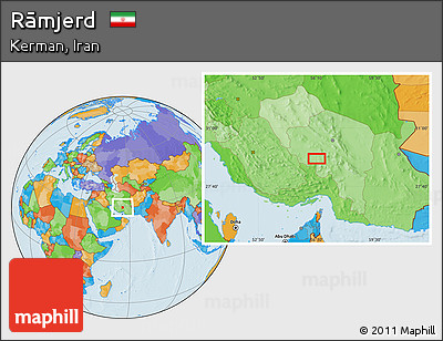 Political Location Map of Rāmjerd