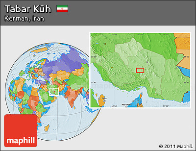 Political Location Map of Tabar Kūh