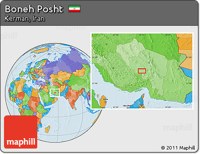 Political Location Map of Boneh Posht