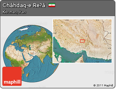 Satellite Location Map of Chāhdaq-e Reẕā