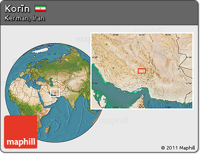Satellite Location Map of Korīn
